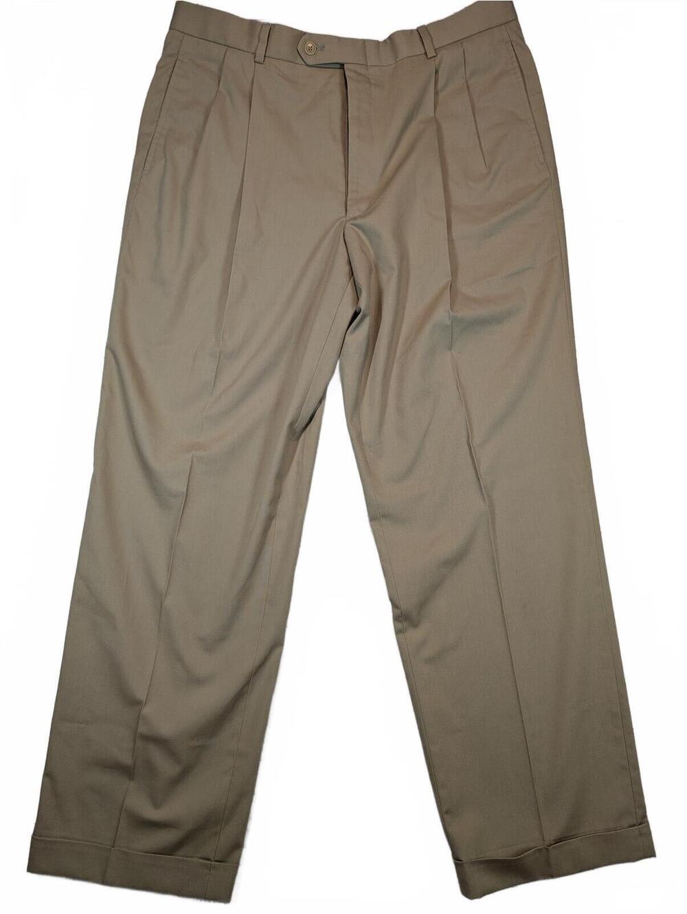 Jos. A. Bank J.A.B. Gordon Pleated Khaki Cuffed Dress Slacks Mens 36x30